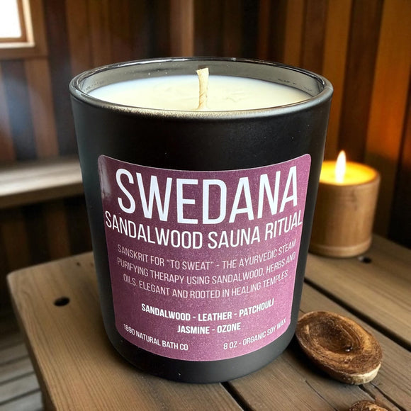 Swedana Candle (Sauna Collection -  Sandalwood, Leather, Patchouli)