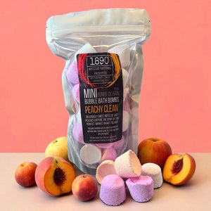 “Peachy Clean" Mini Bubble Bath Bombs (Peach and Vanilla)
