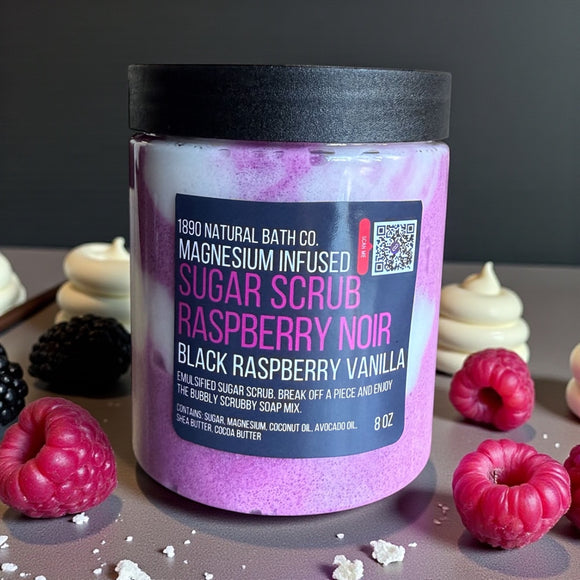 Raspberry Noir Sugar Scrub (Blackberry, Raspberry + Vanilla)
