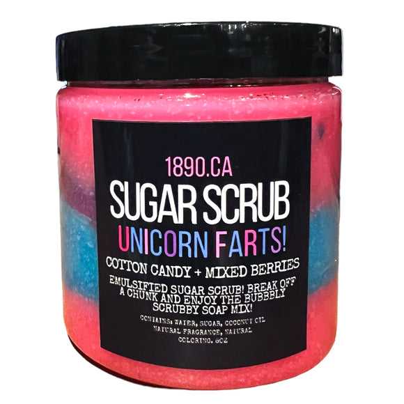 Unicorn Farts Sugar Scrub (Cotton Candy + Mixed Berries)