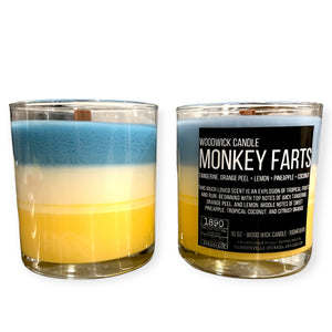 “Monkey Farts" Wood Wick Candle (Coconut + Banana)