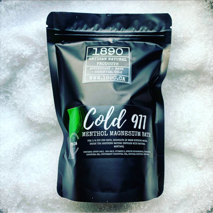 "Cold 911" Bath Soak Natural Menthol Bath Cold and Flu Epsom Salt