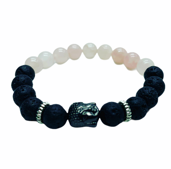 Essential Oil Bracelet (Lava Bead + Preciouse Stone )